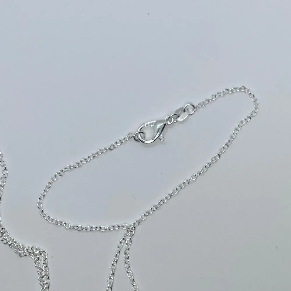 Silver-Tone Black Textured Pendant Necklace